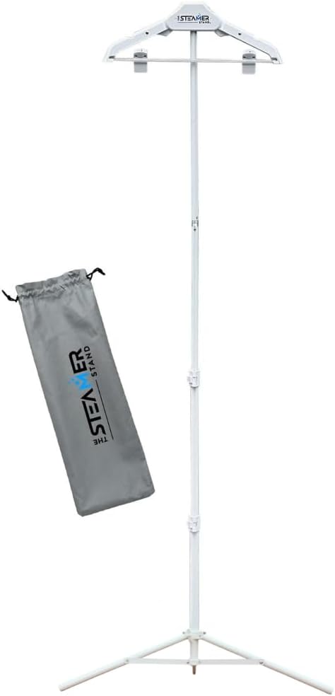 Travel Pro | Adjustable Standing Garment Steaming Rack with Hanger | Fast, Foldable, Sturdy, Portable Steam Ironing Solution for Travel & Home