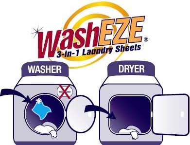 Washeze 3-in-1 Laundry Detergent Sheets 60 Loads Lightly Scented All in One Laundry Sheet - Great For Busy Moms More Convenient Than Pods Pacs Liquids or Powders