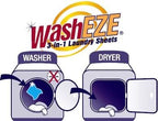 Washeze Detergent Sheets (60 loads of laundry) Unscented Laundry Sheets Convenient For Traveling Best Value LiquidlessTechnology- No Plastic Jugs