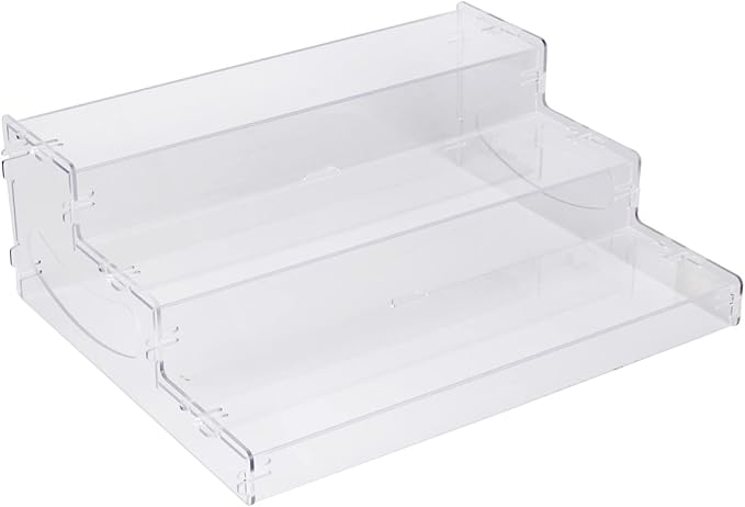 evron Pantry Organization and Storage Clear Plastics Spice Rack Organizer for Cabinet & Countertop (ASSEMBLY REQUIRED) 3 Tier Organizer Versatile Tierd Shelf Organizer 10.5"