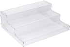 evron Pantry Organization and Storage Clear Plastics Spice Rack Organizer for Cabinet & Countertop (ASSEMBLY REQUIRED) 3 Tier Organizer Versatile Tierd Shelf Organizer 10.5"
