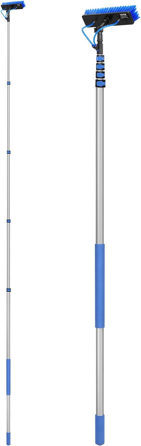 VEVOR Water Fed Pole Kit, 30FT Solar Panel Cleaning Pole with Extendable Handle, 180° Rotatable Brush Head & 65.6FT Hose, Household & Outdoor Window Cleaner Tool for Caravan Solar Panel Deck