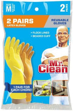 Mr. Clean Mr. Clean Medium Reusable Latex Gloves, 2 Color, 2 Piar, 2 Count