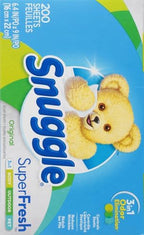 Snuggle Plus SuperFresh Fabric Softener Dryer Sheets with Static Control and Odor Eliminating Technology, Original, 200 Count (Pack of 6)