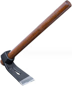 Garden Hoe Tool Small Action Hoe, Loosening Soil and Weeding,Knockable and Removable Nails,Hand Long Handle Weed Garden Tool,Digging and Rooting (5.90in×2.55in,1.47lb)