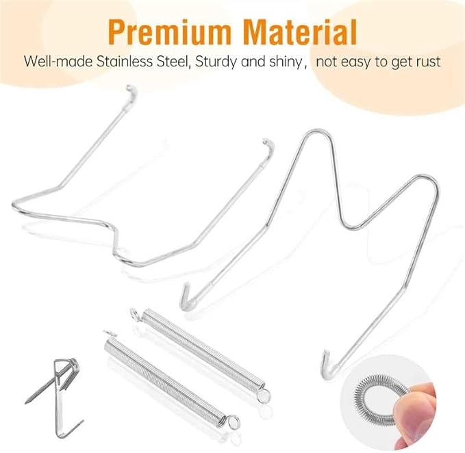 Bilillo 12 Pieces Invisible Heavy Duty Plate Holders, Stainless Steel Plate Hangers for The Wall, Plate Hangers for Display with Wall Hooks, Suitable for 6-8 inch Decorative Plattes and Arts (Silver)