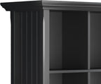SIMPLIHOME Acadian Bookcase - 57 inch Tall 12-Cube Solid Wood Storage Display Unit in Black, Transitional Cube Organizer for Living Room, Study Room or Office with Fixed Shelves and Tapered Legs