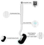 HAMITOR Toilet Bowl Brush Without Holder: Bathroom Deep Cleaning Toilet Cleaner Scrubber Under Rim with Curved Bristle for Dead Corner Clean - Modern Rv Toilet Decorative Accessories - White
