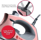 SINGER SteamCraft Steam Iron (1700W) | Steamer with Stainless Steel Plate, OnPoint Precision Tip for Hard-to-Reach Areas, Vertical Steam, Auto Shutoff & 300ml Tank Capacity – Pink