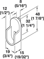 Oval Closet Rod with End Supports that have Dual Rear Facing 5mm Pins (Matte Brass, 48" Wide Space)