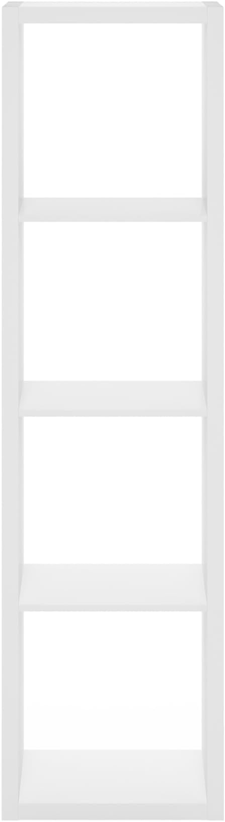 Furinno Cubicle Open Back Decorative Verticle Cube Storage Organizer, 4-Cube, White