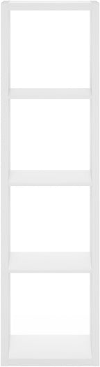 Furinno Cubicle Open Back Decorative Verticle Cube Storage Organizer, 4-Cube, White