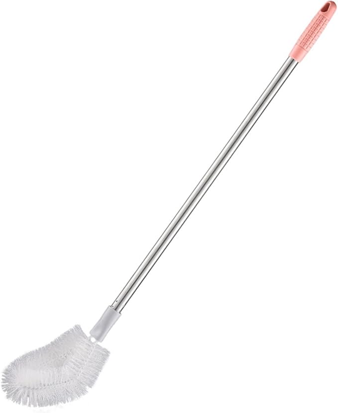 Stainless Steel Water Bucket Bottle Brush, Long Handle Scrubbing Brush, Bendable Brush Head Suitable for Cleaning 1 to 5 Gallon Buckets, 28 in (Pink)