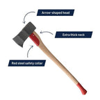 Kings County Tools Maul Wood Splitter Axe - 31.5” Wood Splitting Axe with Hickory Handle and Log Splitter Wedge Steel Blade - German-Made Firewood Splitter Splitting Maul Camping Axe Bushcraft Gear