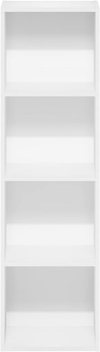 Furinno Luder Bookcase / Book / Storage, 4-Tier Cube,White