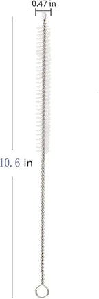 4 Pack Straw Cleaner Brush, Reusable Metal Handles Straw Cleaner Brush Extra Long for Stanley Mug 40, 30, 20 oz, 10mm Wide for Sippy Cup, Water Bottle and Tubes (Clear+Clear)