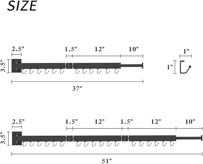 PLKO Retractable Clothes Drying Rack,Wall Mounted Clothes Hangers， Space Saver Laundry Drying Rack for Balcony,Laundry,Bathroom,Patio and Bedroom (3-Pole Black)