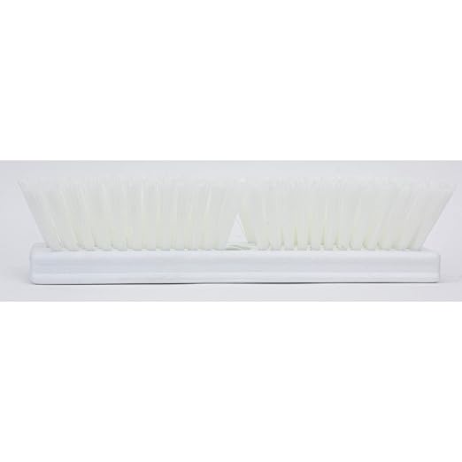 SPARTA Plastic Floor Scrub Brush, Brush Head Only, Deck Brush with ACME Standard Thread Fitting for Deck, Industrial Kitchens, and Hospitals, 10 Inches, White, (Pack of 6)