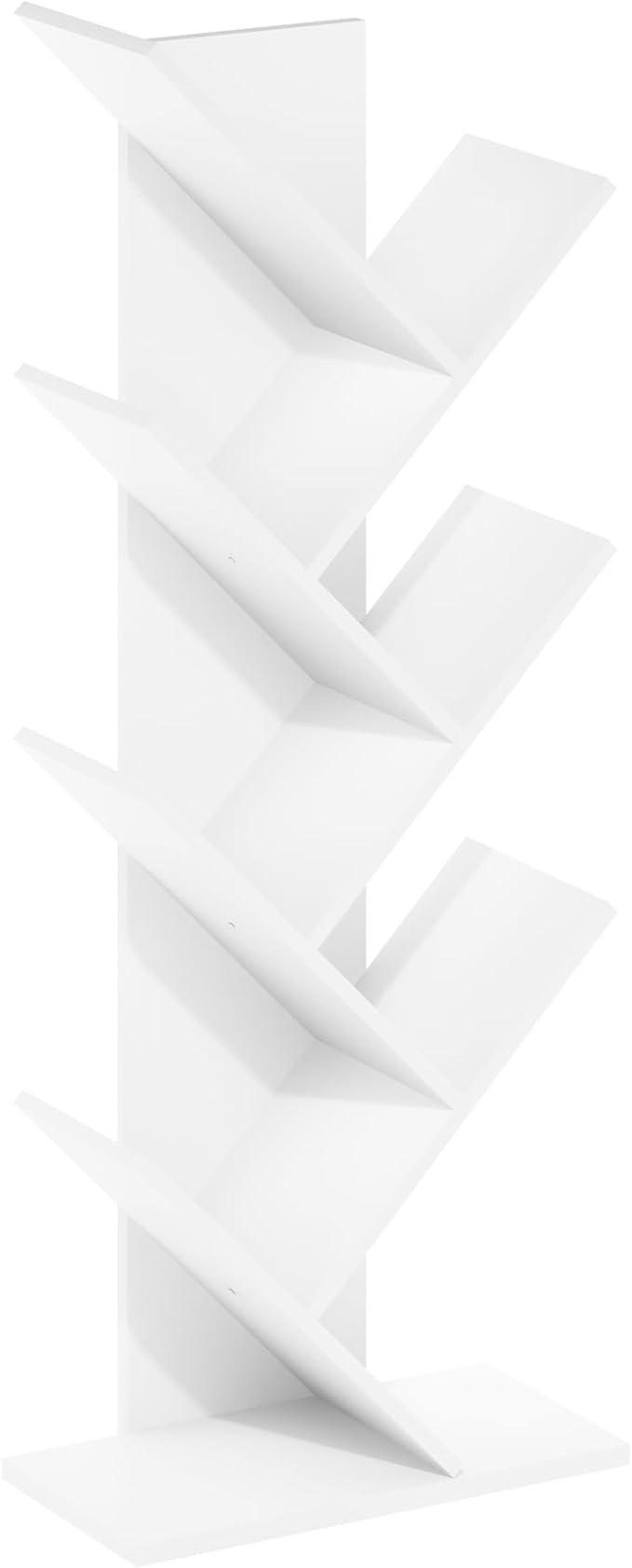 Furinno Tree Bookshelf 7-Tier Floor Standing Tree Bookcase, White