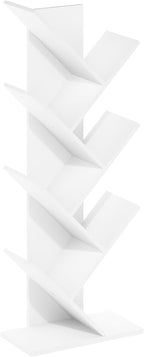 Furinno Tree Bookshelf 7-Tier Floor Standing Tree Bookcase, White