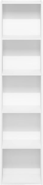 Furinno Luder Bookcase / Book / Storage, 5-Tier Cube, White