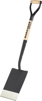 Heavy-Duty Digging Spade. Thick One Piece Forged Steel Blade and Firmly Riveted Lightweight Very Strong Graceful Ash-Wood Handle. Weight 6.5 lb. Height 41 inch. Blade 8 x 12 inch.