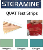 4x Steramine Sanitizer Tablet Bottle by FryOilSaver Co., 4-Pack(600 Tablets) Multi Purpose Sanitizing Tablets for Food Contact Surface, Kitchen, Restaurant Cleaning w/ 15x Test Kit of QT-10 Test Strip