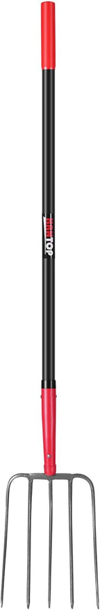 5-Tine Pitch Fork Garden Forks Heavy Duty Manure Fork Pitchfork with Long Fiberglass Handle for Garden Farm Yardwork,58 inches