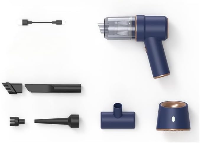 Cordless Handheld Vacuum Cleaner 5300PA Suction Chargeable Home Car Small Air Vent (Blue)