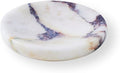 Round Marble Soap Dish, Jewelry Tray, Natural Ring Holder,Nightstand Décor,Stone Soap Dish for Bathroom,Kitchen (Calacatta Viola)
