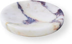 Round Marble Soap Dish, Jewelry Tray, Natural Ring Holder,Nightstand Décor,Stone Soap Dish for Bathroom,Kitchen (Calacatta Viola)