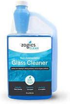 Zogics Non-Ammoniated Glass Cleaner Concentrate - 32 oz Bottle Makes up to 10 Gallons - Meets ECOLOGO Standards