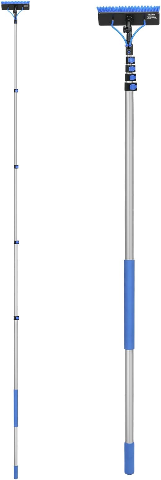 VEVOR Water Fed Pole Kit, 30FT Solar Panel Cleaning Pole with Extendable Handle, 180° Rotatable Brush Head & 65.6FT Hose, Household & Outdoor Window Cleaner Tool for Caravan Solar Panel Deck