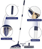 Magic Air Silicone Broom Sweeper, Multifunction Silicone Broom, Household Squeegee for Floor Cleaning, Bathroom, pet Hair, Blue Dog Brush Set (Blue)