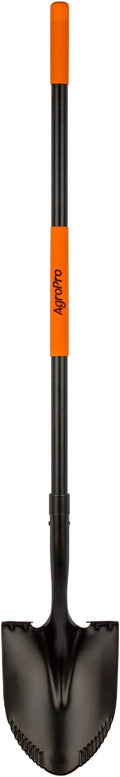 Heavy Duty Shovel, 58 Inches, Black, High Carbon Steel, Fiberglass Handle, Modern Style