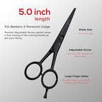 Suvorna Small Scissors with Comb for Beard, Mustache, Facial, Nose, Eyebrow, Ear Hair - Hair Scissors for Cutting, Trimming & Grooming - Made with 5" Stainless Steel for Barber, Professional, HomeUser