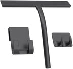 Squeegee, Matte Black 9 inch, Streak Free Cleaning, Shower Squeegee for Glass Doors, Bathroom, Shower Doors, Mirrors, Tiles and Car Windows,Silicone Squeegees,Shower Cleaner with 2 Hooks.