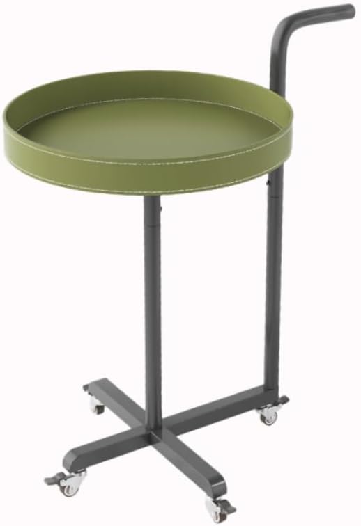 Rolling Utility Cart with Novelty Design, Mobile Saddle Leather Trolley, Organizer Trolley with Lockable Wheels, Multifunctional Serving Cart for Living Room (Green)