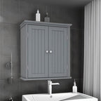 ChooChoo Bathroom Wall Cabinet, Over The Toilet Space Saver Storage Cabinet, Medicine Cabinet with 2 Door and Adjustable Shelves, Cupboard, Navy Blue