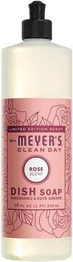 Mrs. MEYER'S Variety, 1 Room Freshener, 8 OZ, 1 Liquid Dish Soap, 16 OZ, 1 Liquid Hand Soap,12.5 OZ, 1 Multi-Surface Cleaner 16 OZ, 1 CT (Rose)