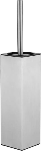 Standing Toilet Brush - Square Base, Plunger Set, Holder - Toilet Bowl Cleaner - Brushed