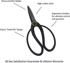 GARDEN GURU Bonsai Scissors - Traditional Butterfly Bonsai Pruner Shear for Precise Trimming Pruning and Deadheading of Flowers Plants, Japanese Bonsai Garden Tools (180mm 4 Pack)