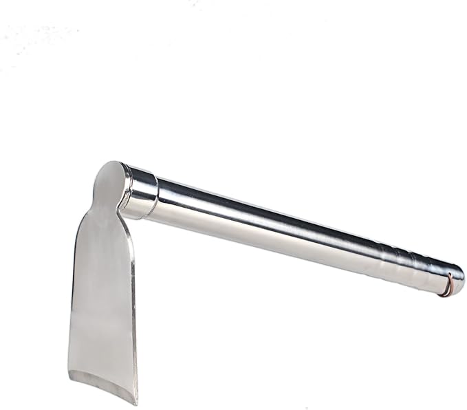 Stainless Steel Garden Hoe 15-inch Length Lightweight Weather Resistant Metal Hand Tool for Weeding Seeding Turning Soil