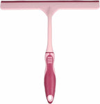 HARFINGTON Shower Squeegee 9.8 Inch Length Water Blade Cleaner Tool Household Mirror Squeegee with Hole for Windshield Window Cleaning Glass Door, Pink