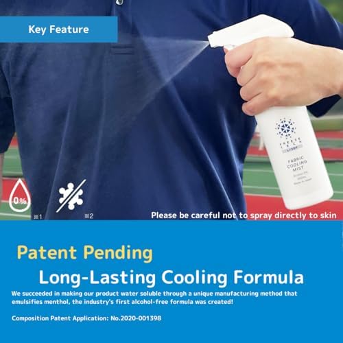 Fabric Cooling Spray powered by Freeze Tech – Alcohol-Free Fabric Mist for Clothes and Sportswear – Lightweight, Quick-Dry Formula with Mint Scent (10oz / 300mL)