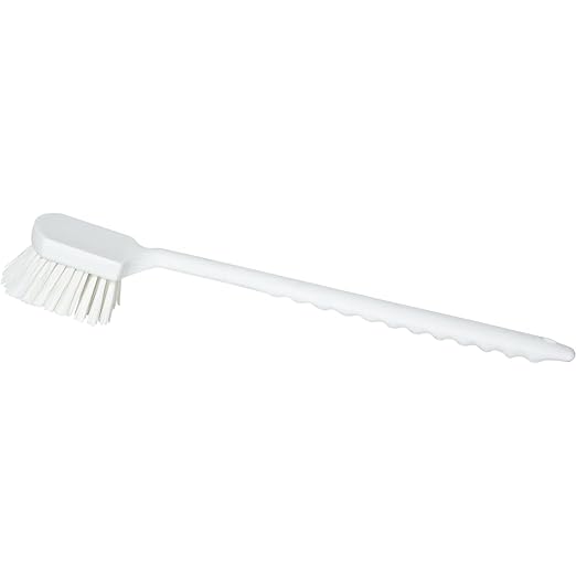 SPARTA 40501EC02 Plastic Large Scrub Brush, Kitchen Brush, Utility Brush With Long Handle For Cleaning, 20 Inches, White, (Pack of 6)