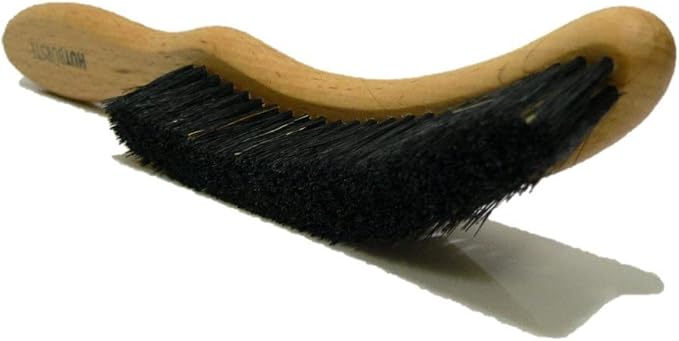 Valentino Garemi Traditional Hat Cleaning Brush | Remove Dust, Dry Stains, Rain Spots, Sweat Marks, Pet or Human Hair | Genuine Boar Hair Made in Germany (Black Bristles)