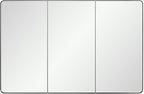 Black Bathroom Medicine Cabinet with Round Corner Framed Door, 40 x 25.5 inch, Recessed or Surface Mount, with Adjustable Glass Shelves