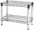 Shelving Inc. 12" d x 18" w Chrome Wire Shelving with 2 Tier Shelves, Weight Capacity 800lbs Per Shelf