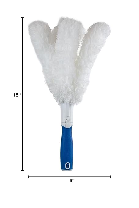 Unger Microfiber Feather Duster for Cleaning, Household Dusting, Cleans Fragile Objects, Machine Washable, Attaches to a Pole